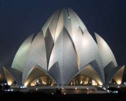 It has nine sides consisting of 27 marble petals w It has nine sides consisting of 27 marble petals which are arranged in the group of three. It also has nine doors which leads to the central prayer ha